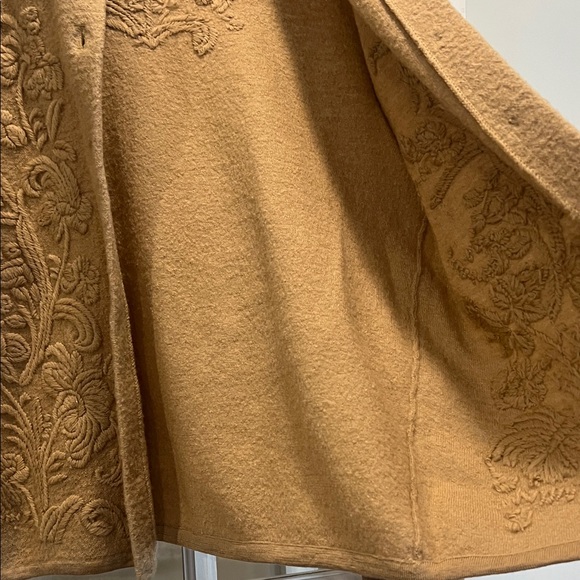 Talbots Brown Embroidered Wool Cardigan Vintage - Picture 6 of 8